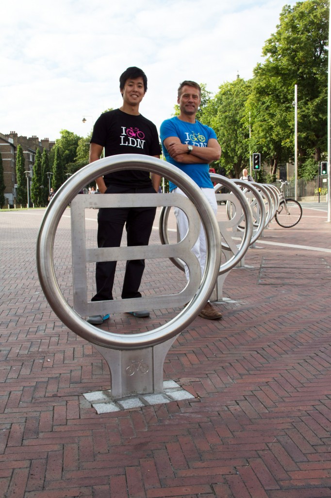 Left to right: Cyclehoop Managing Director Anthony Lau with Lambeth's Cycle Programme Manager Richard Ambler