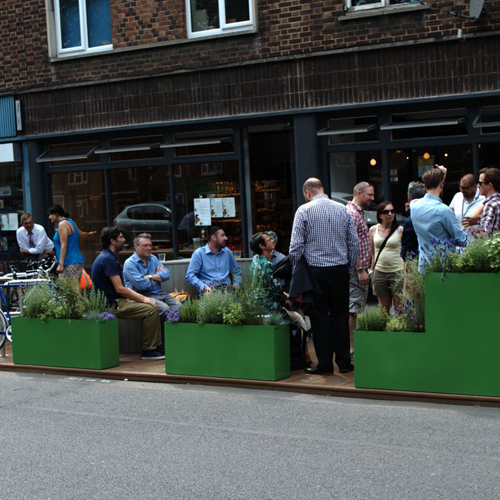 A Cyclehoop Parklet in Hackney, London